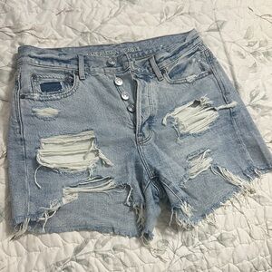 American Eagle Outfitters Ripped Light Blue Jean Shorts